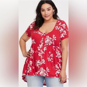 Torrid Floral Babydoll Top